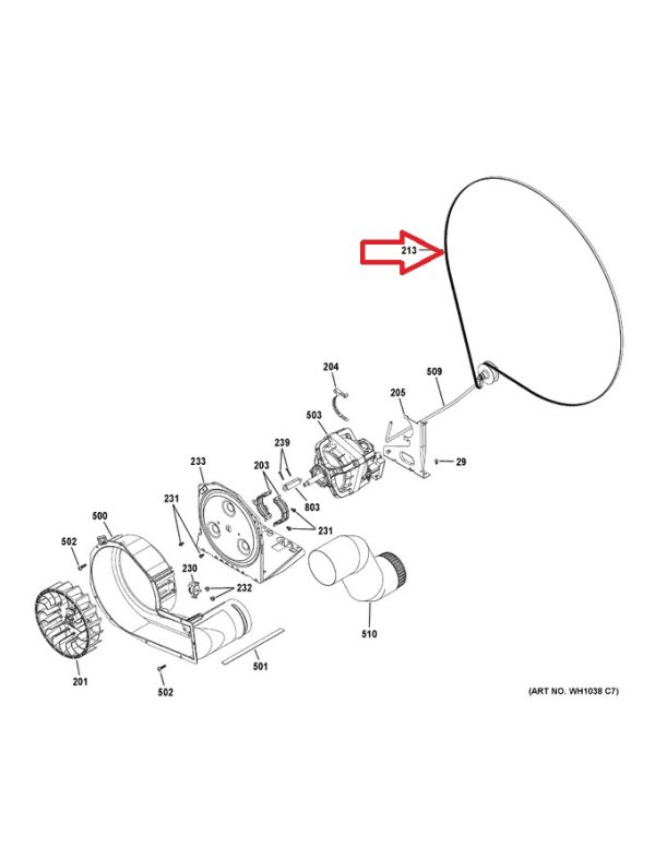 WE03X29897 GE Clothes Dryer Belt