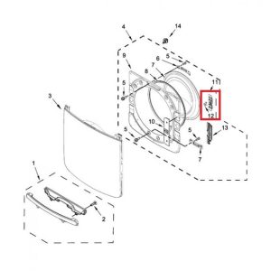 Whirlpool Part Number W11051465 Dryer Door Hinge.