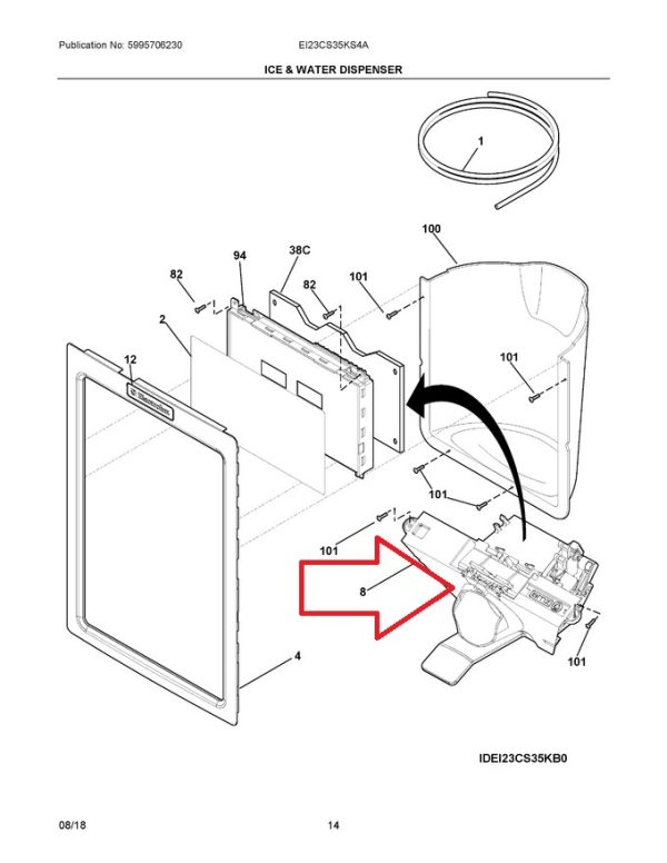 242100018 Refrigerator Dispenser Module